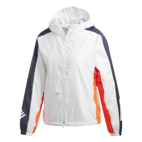 Chaqueta Cortavientos Adidas W.N.D Blanco Naranja Mujer FI6732