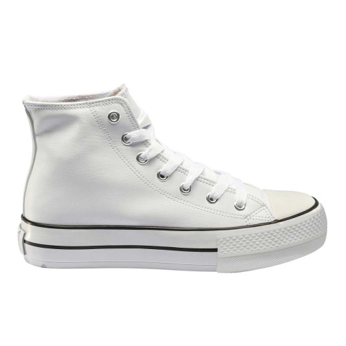 Zapatillas John Smith Libel High P Blancas Piel Clásicas Plataforma Mujer