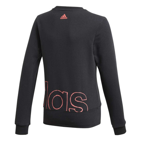 Sudadera Adidas Logo Crew Negro Rosa Niña GD6338