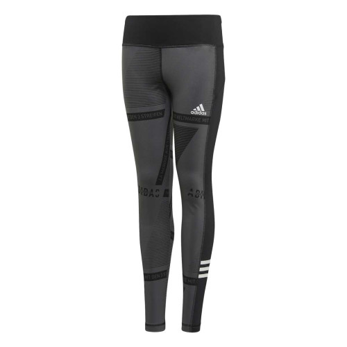 Mallas Adidas Branded Gris Negro Niña FM5830