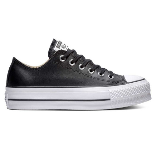 Zapatillas Converse Chuck Taylor All Star Platform Clean Leather Low Negras Plataforma Mujer 561681C