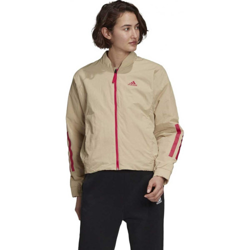 Chaqueta Adidas BTS Fleece Beige Rosa Mujer FT2559