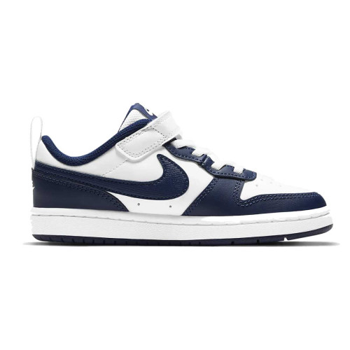 Zapatillas Nike Court Borough Low 2 Blanco Azul Marino Velcro Niño BQ5451-107