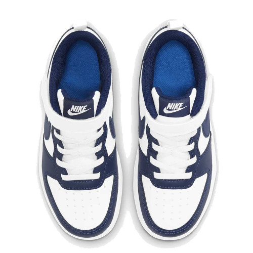 Zapatillas Nike Court Borough Low 2 Blanco Azul Marino Velcro Niño BQ5451-107