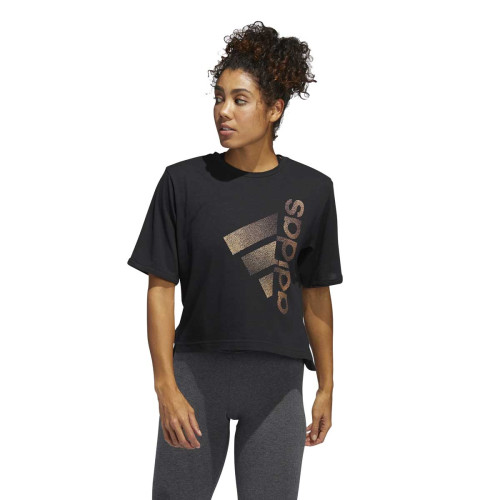 Camiseta Adidas Holiday Negro Dorado Mujer GE0327