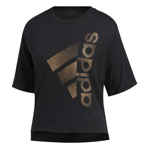 Camiseta Adidas Holiday Negro Dorado Mujer GE0327