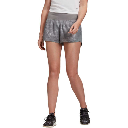 Pantalón Corto Adidas Run It Washed Look Gris Running Mujer GC6633