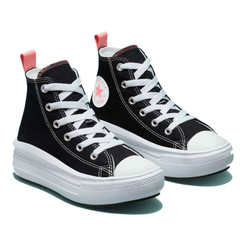 Zapatillas Converse Canvas Color Chuck Taylor All Star Move Negro Blanco Niña  371527C