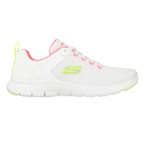 Zapatillas Skechers Flex Appeal 4.0 Brilliant View Blanco Rosa Mujer 149580 WMLT