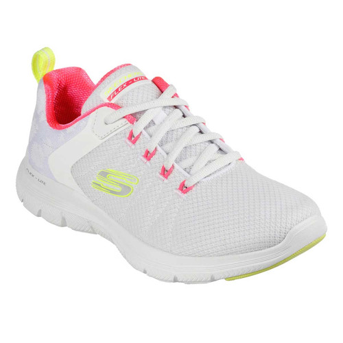 Zapatillas Skechers Flex Appeal 4.0 Brilliant View Blanco Rosa Mujer 149580 WMLT