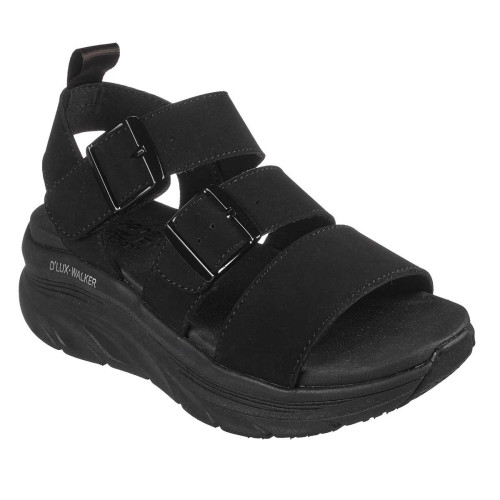 Sandalias Skechers D´Lux Walker Retro Cosmos Negro Mujer 119234-BBK