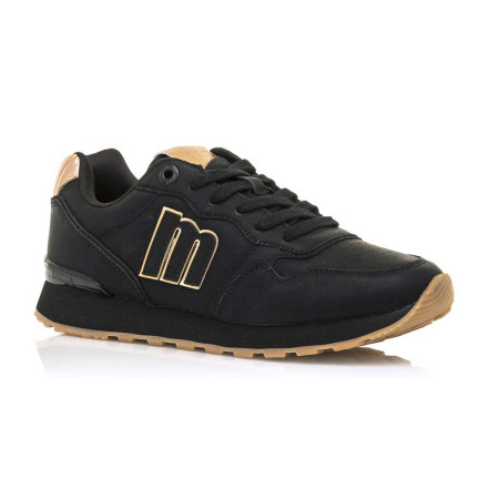 Zapatillas Mustang Joggo Classic Negro Dorado...