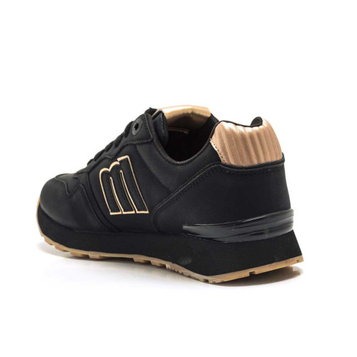 Zapatillas Mustang Joggo Classic Negro Dorado Mujer 69983-C53273