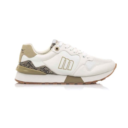 Zapatillas Mustang Joggo Classic Blanco Dorado Mujer 69441-C51891