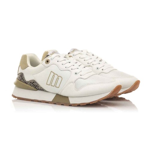 Zapatillas Mustang Joggo Classic Blanco Dorado Mujer 69441-C51891