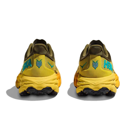 Zapatillas Hoka Speedgoat 5 Verde Kaki Amarillo Running Hombre 1123157-APFR
