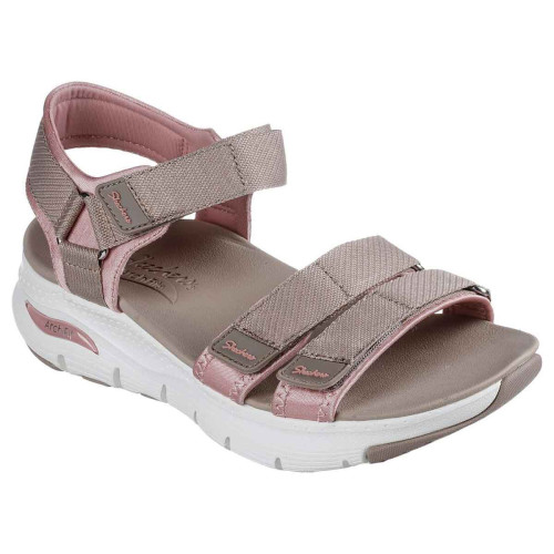 Sandalias Skechers Arch Fit Fresh Bloom Taupe Rosa Mujer 119305-TPPK