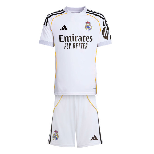 Equipación Adidas Real Madrid  Primera Equipación 2025/2026 Blanco Niño JN8889